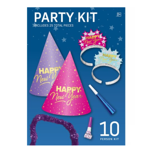 Amscan Shooting Stars New Year's Party Kit, 10 person kit, 25 pieces