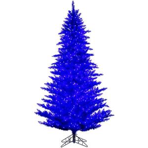 Vickerman 2' x 20" Blue Artificial Pre-Lit Christmas Tree with 50 White LED Lights and Plastic Tree Stand