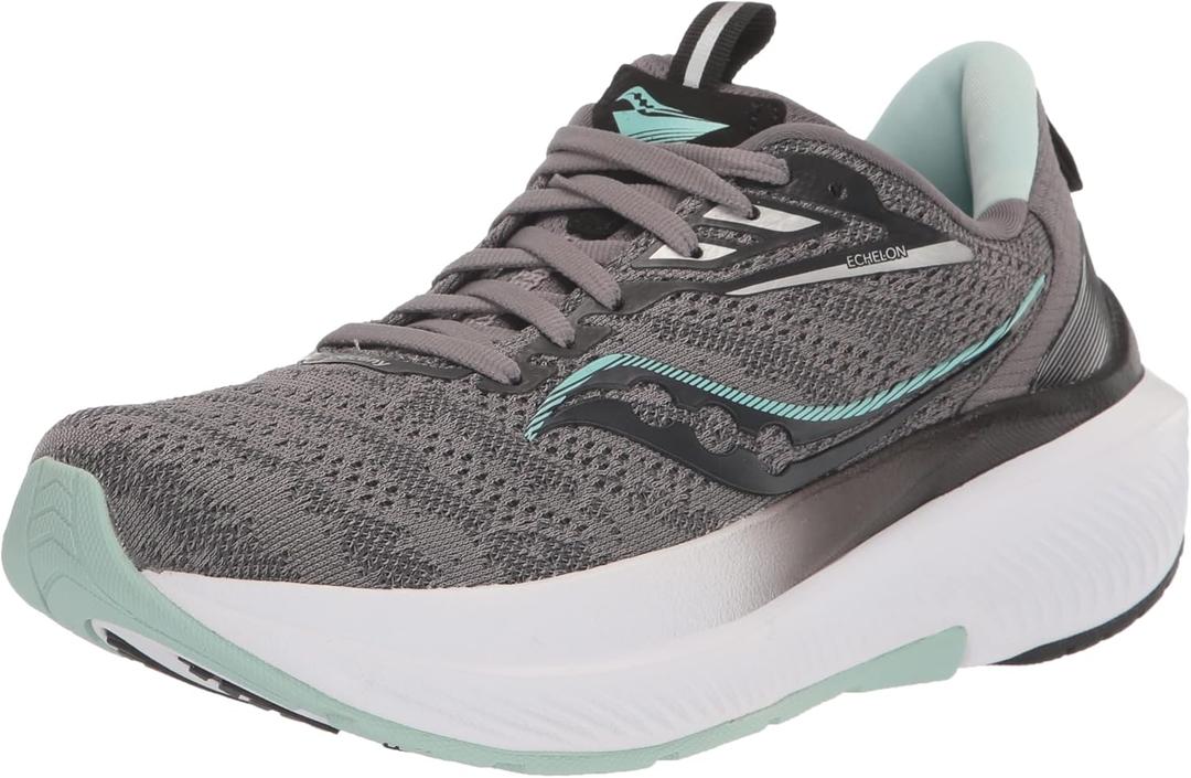 Saucony Women's Echelon 9 Sneaker (Size 8, Charcoal/Ice)
