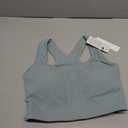 Promover Longline Sports Bra Womens Racerback Ribbed U Neck Padded Sports Bras Seamless Medium Iimpact Supportive(Lake Blue,L)