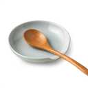 Ceramic Spoon Rest for Kitchen Counter, Kitchen Spoon Holder for Stove Top, Cooking Utensil Rest with Drip Tray for Ladles Tongs Spatula, Dishwasher Safe, Light Gray