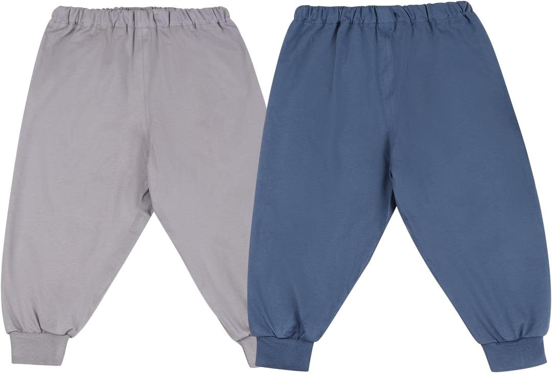 MOEMOE BABY Leakproof Diaper Pants for Potty Training 2 Packs Nighttime Diaper Short for Toddler Boys and Girls, 5-7 Year, Pink (Grey & Blue)