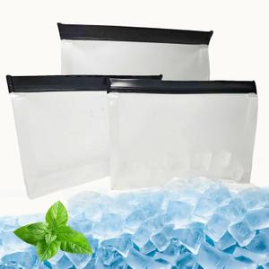 3 Pcs Reusable Ice Storage Bags with Secure Zip, 10"*7"*2.5" Ice Cube Storage Bag Freezer Storage Bags Ice Holder For Whiskey, Bourbon