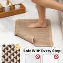 Furicher Large Waffle Bath Mat Set, Non Slip Bath Rug Set, Ultra Absorbent Bath Mats for Bathroom Decor, Extra Soft Floor Kitchen Rugs Sets 2 Piece, Washable Bath Runner Rug, Brown, 20"47" & 16"24"