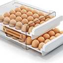 JOYZAN Egg Holder for Fridge 60 Count Large Capactity Egg Storage Container for Refrigerator, Clear Stackable Egg Organizer for Fridge, Coutertop Egg Trays Pull Out Drawer (10.6''L x 12.4''W x 5.9''H)