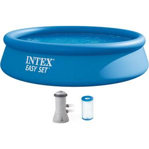 INTEX Easy Set 12 ft x 30in Above Ground Pool Set, Round Inflatable Swimming Pool with 530 GPH Cartridge Filter Pump and Type A Cartridge