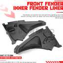 Front Wheel Splash Guard Fender Liner Compatible with BMW 320i 328i 335i F30 F31 2011-2015 (Replaces 51717260739 + 51717260740)