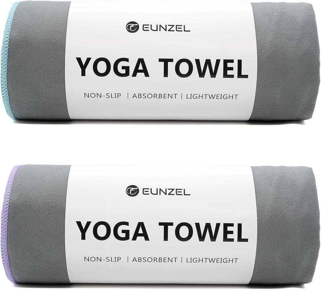 Eunzel Hot Yoga Towel Non-Slip Yoga Mat Towel Ultra-Absorbent Microfiber Towel for Hot Yoga, PilatesBikram and Workout 26.5"x 72"