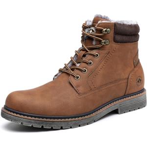 DECARSDZ Men's Fashion Lace-up Casual Chukka Boots for Men Zipper Boot (9.5, Brown-fur)