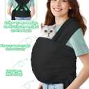 Dog Sling Swaddle Carrier for Small Dog, Cat Front Carriers for Small Pet up to 20lbs, Puppy Pouch with Adjustable Straps, Hands Free Pet Sling, Anti Anxiety Puppy Sling (Black)