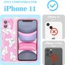 Compatible for iPhone 11 Case, Pretty Butterfly Print Three-Dimensional Wave Clear Case for Girls Women, Soft Full Package Anti-Fall Cover for iPhone 11, White Butterfly