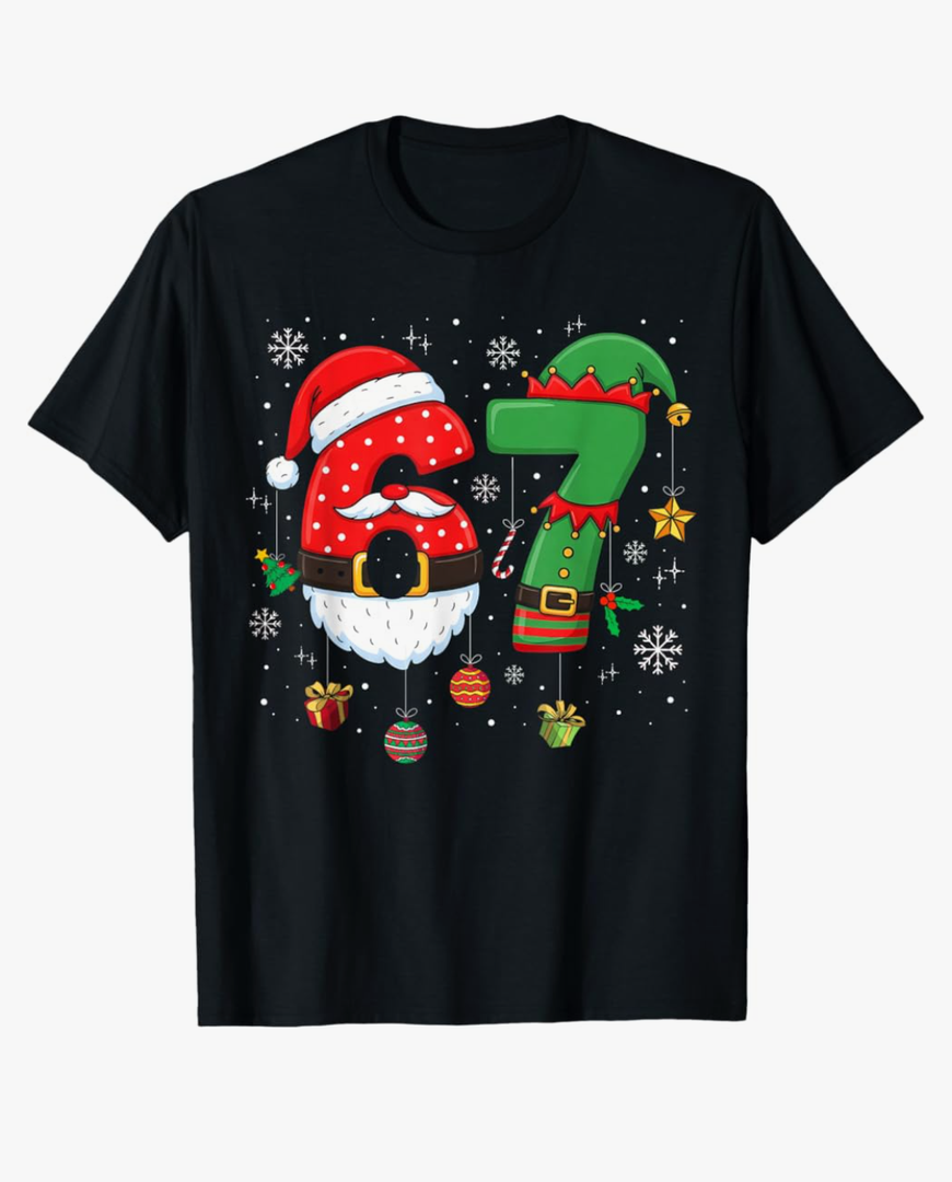 67 Meme Six Seven for Kids Women Men Boys Girls Christmas T-Shirt (XL, Black)