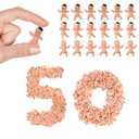 jojnawa 50PCS Mini Plastic Babies 1 Inch – Tiny Baby Shower Favors, King Cake Babies for Mardi Gras, Party Decorations, Ice Cube Game, Reusable Cute Mini Baby Figures