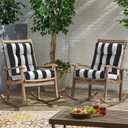 Outdoor Chair Cushions, Tufted Back Patio Furniture Cushions Set of 2, Water Repellent Wicker Chair Cushion for Home Garden, 42x21x4 Inch, Cabana Black
