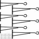 Eyrosa 8" Hanging Plant Hooks (6 Pack), Rust-Proof Metal Wall Brackets for Vertical Garden, Sturdy Plant Hangers for Outdoor Fence, Bird Feeders, Lanterns & Wind Chimes, Black Minimalist Decor