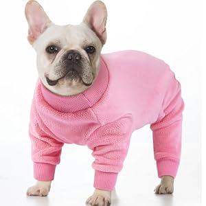 IKIPUKO Dogs Coat Winter Dog Pajamas for Large Breeds Warm Fleece Onesie Cold Weather Jumpsuit PIS for Dogs Girl Boy, Pink XL