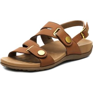 Littleplum Orthopedic Sandals for Women Arch Support Comfortable Flat Adjuatable Sandals for Walking Summer Beach