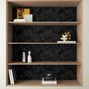 Decotalk Black Velvet Liner for Kitchen Cabinets Shelf Liner 15.7"x200" Self Adhesive Felt Liner for Drawers Shelf Liners Solid Black Flocking Fabric Peel and Stick Velvet Contact Paper, Stripes Felt