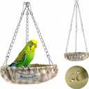Waterproof Bird Bed with Adjustable Chain, Customizable Height Hanging Bird Hammock for Cage, Small Size Bird Nest with Durable Non-Collapsible Bottom, Bird Hut for Conures, Budgies (Khaki)