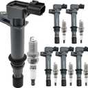 OYEAUTO Ignition Coil Pack and Iridium Spark Plug UF270 Set of 6 Compatible with Dodge Jeep Mitsubishi Liberty Grand Cherokee Raider Commander Nitro Durango Dakota 3.7L V6