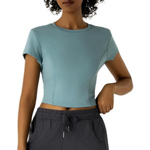 Workout Tops for Women Athletic Tops Short Sleeve Shirts-Cropped Slim Fit Gym Running Yoga T Shirts, XS
