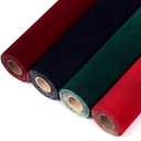 Peryiter 4 Packs Self Adhesive Flock Backing Paper Liner Self-Adhesive Fabric Sheets for Jewelry Drawer DIY Craft Festival Decorations, 17.7" x 117" (Red, Dark Red, Black, Green)