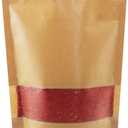 100pcs 5.9 x 8.62 Inch Kraft Stand Up Pouches Zip Lock Food Storage Bags with Matte Window Multipurpose Kraft Paper Bags Reusable, Heat-Sealable