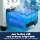 Portable Evaporative Air Cooler, Quiet Windowless Swamp Cooler with 4 Ice Packs, 2 Gallon Water Tank, Remote Control, 4 Modes & 3 Speeds, Oscillating Cooling Fan for Bedroom, Living Room and Office, 22'*12'*11'