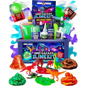 Original Stationery Dino Galaxy Slime Kit for Boys, Glow in The Dark Slime Kit, Includes Dino Toys and Galaxy Slimes, Fun DIY Kit, Birthday and Easter Gift Idea Original Stationery Dino Galaxy Slime Kit for Boys, Glow in The Dark Slime Kit, Includes Dino Toys and Galaxy Slimes, Fun DIY Kit, Birthday and Easter Gift Idea