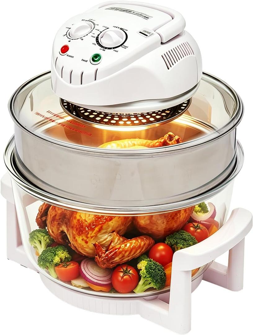 20L Glass Air Fryer Oven, Infrared Convection Halogen Countertop Cooker, Healthy Cooking Large Capacity Air Fryer for French Fries, Chicken & Chips