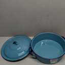 5-Quart Casserole Dish with Lid, Durable Enamel Steel, Oven & Induction Safe Casserole Dishware - Hispanic Dutch Oven for Arroz Con Pollo, Stews, Large Family Meals (Turquoise Blue)