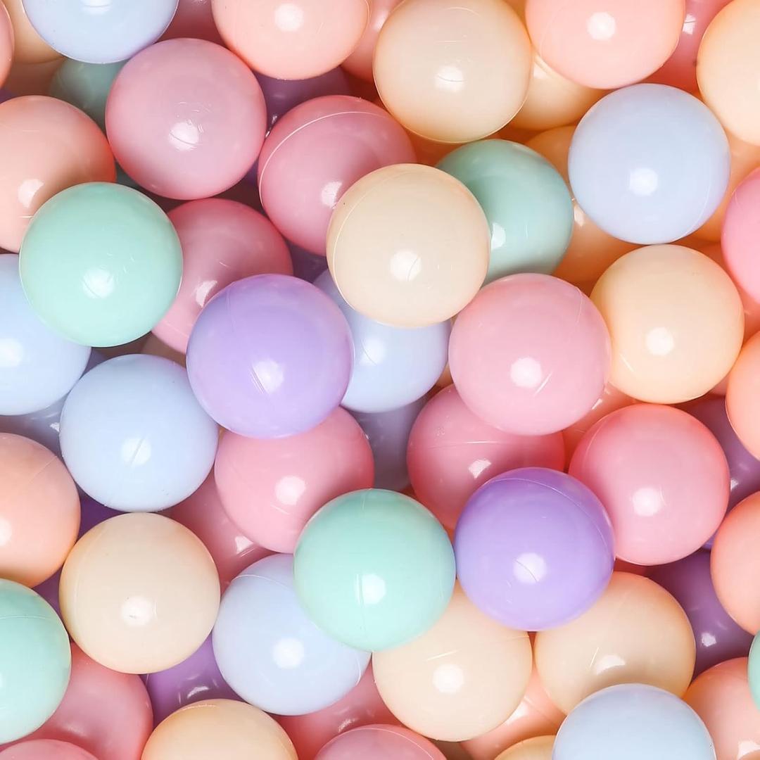 GOGOSO Ball Pits Balls for Toddlers Pack of 50 100 200 Plastics Shape Ball Non-Phthalate Non-BPA Non-Toxic 2.2-Inch Crush Proof Play Balls (Macaron Colors)