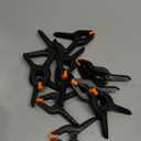 12 Pack Plastic Spring Clamps, 3.5inch Small Heavy Duty Clips for Crafts, Backdrop Stand, Woodworking, Photography Studios (Black)