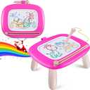 Smasiagon Toddler Girl Boy Toys,Magnetic Drawing Board for Toddlers,Early Learning Doodle Board Writing Painting Sketch Pad, Birthday Easter Valentines Day Gifts for 1 2 3 Year Old (Deep Pink)
