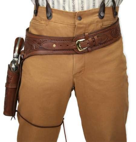 TREE OF LEATHER Wild West Gun Belt Holster Old Western Cowboy Leather Pistol Revolver Holder Fast Draw Rig Pirate Cosplay Gear Bullet Size-.45 (12mm) (46-48 inch Brown)