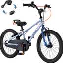 RoyalBaby EZ Pro Kids Bike Lightweight Aluminum 18 Inch Balance Pedal Bicycle Beginners Easy Learning Boys Girls 5-8 Years, Blue