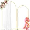 Metal Arch Backdrop Stand, 7.2FT+6FT Wedding Arch Frame, Balloon Arch Backdrop Stand Set of 2, Gold Wedding Arch Backdrop Stand for Wedding Birthday Party Baby Shower Graduation Ceremony Decor