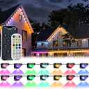 Permanent Outdoor Lights Pro,150ft with 90 LED RGB IC Smart Eave Light for Outdoor Decorations,IP67 Waterproof with Remote/App Control,DIY LED Scenes Modes for House Roof Decor, Black