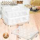 Teenyyou 36 Cupcakes Carrier 2-layer for Cake Container Cupcake Holder with Lid and Handle Detachable Dessert Dessert Small Snack for Party Storage Container