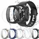 BHARVEST [5+5 Pack] Galaxy Watch 7 Ultra 47mm Screen Protector, Waterproof Case Protective Cover+Tempered Glass Screen Protector Ultra-Thin Hard PC Guard Bumper for Samsung Galaxy Watch 7 47mm Men