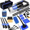 Viewsun Car Cleaning Kit, Car Interior Detailing Kit with High Power Handheld Vacuum Cordless Rechargeable, Detailing Brush Set, Windshield Cleaner, Complete Auto Accessories for Men, Women Gift (Blue)