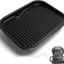 Cast Iron Griddle for Ninja Woodfire OG700 Series Grills, Grill Griddle Pan for Ninja XSKGRDPLT Woodfire Outdoor Grill Flat Top Griddle Plate Accessories, Polished Porcelain Coated, Thickened