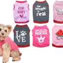 6 Packs Puppy Shirts - Girl Dog Clothes, Girls T Shirt for Small Dogs, Puppy Tshirt, Cat Clothing Female, Size: Small