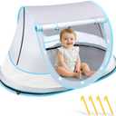 Baby Beach Tent, Pop Up Beach Tent Sun Shade for Beach, UPF 50+ UV Protection Sun Shelters for Infants with Carry Bag for Outdoor Travel, Camping(Gray)