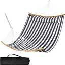 SUNCREAT Hammocks for Outside Hanging Tree Hammock for Outdoor, Large Replacement Hammock for Stand, Black Stripes
