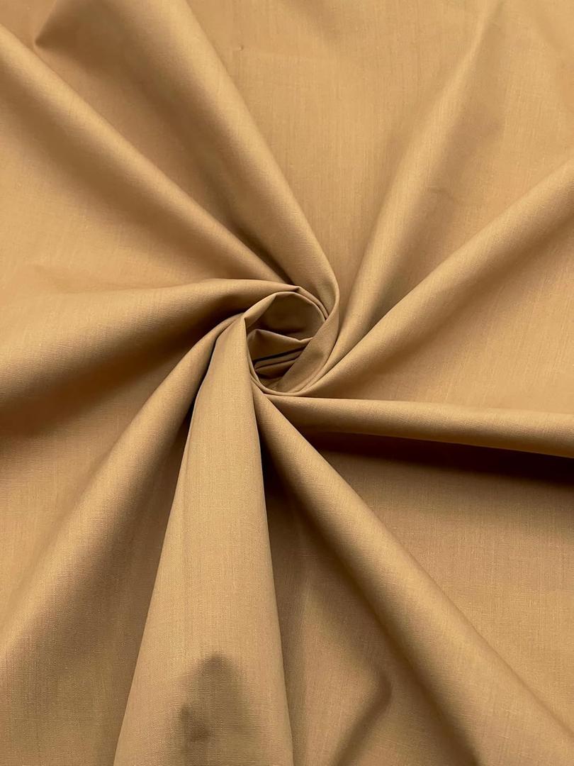 EOVEA - Cotton Polyester Fabric by The Yard  60" Wide Broadcloth Fabric, Soft, Lightweight & Breathable Material for Lining, Curtains, Bedding, Skirts, Sewing Projects (Khaki, 2 Yard)