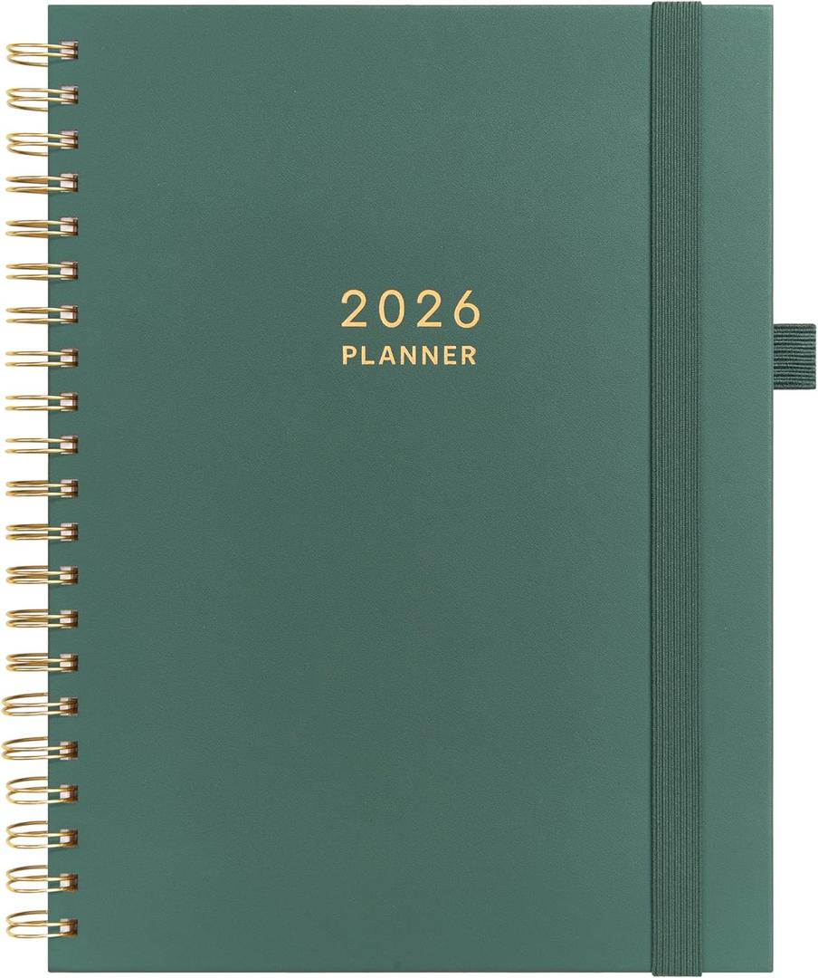 And Per Se 2026 Planner, A4 Size-Daily, Weekly & 18-Monthly Planner, Daily Schedule, Monthly Tabs, 100 GSM Thick Paper(Green)