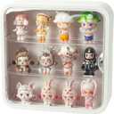 Clear Display Case for Figures, Wall Mounted Acrylic Storage Box, Dust Proof Display Cabinet Organizer for Mini Pop Mart Action Figures Collectibles (White)