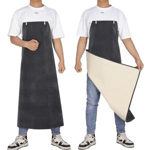 Neoprene Apron - 35 X 45 Plus Size Rubber Aprons Offers Chemical, Oil and Grease Protection, with Puncture and Abrasion Resistance 3PACK
