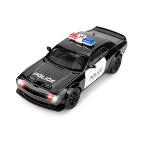 Police Car Model for Boys Age 3-12 1:22 Dodge Challenger SRT Hellcat Toy Diecast Collectible Toy with Lights and Sounds Decoration Model Car Toy Gift for Kidss 3+